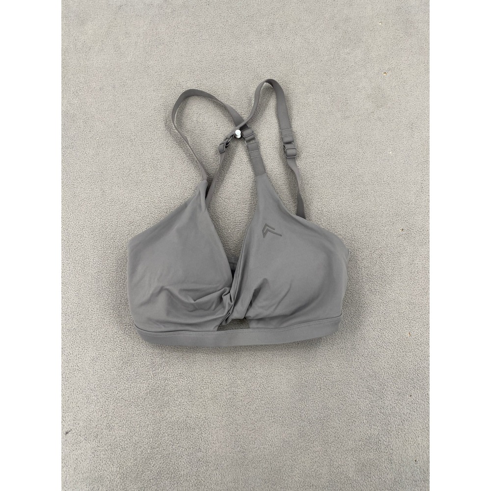 Alphalete Gray Twist Front Adjustable Racerback Sports Bra Activewear